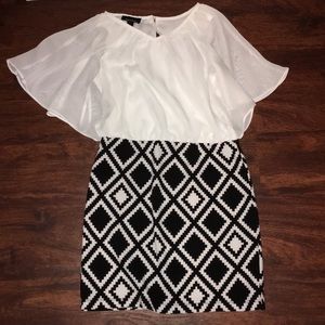 Pencil skirt dress with butterfly top